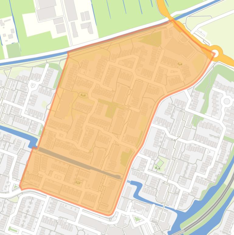 Kaart van de Rodenbuurt midden.