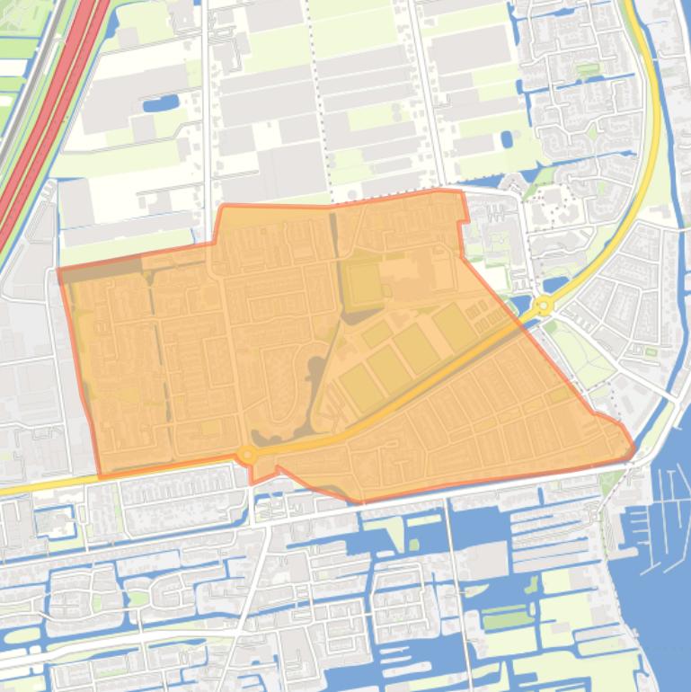 Kaart van de buurt Roelofarendsveen-Noord.