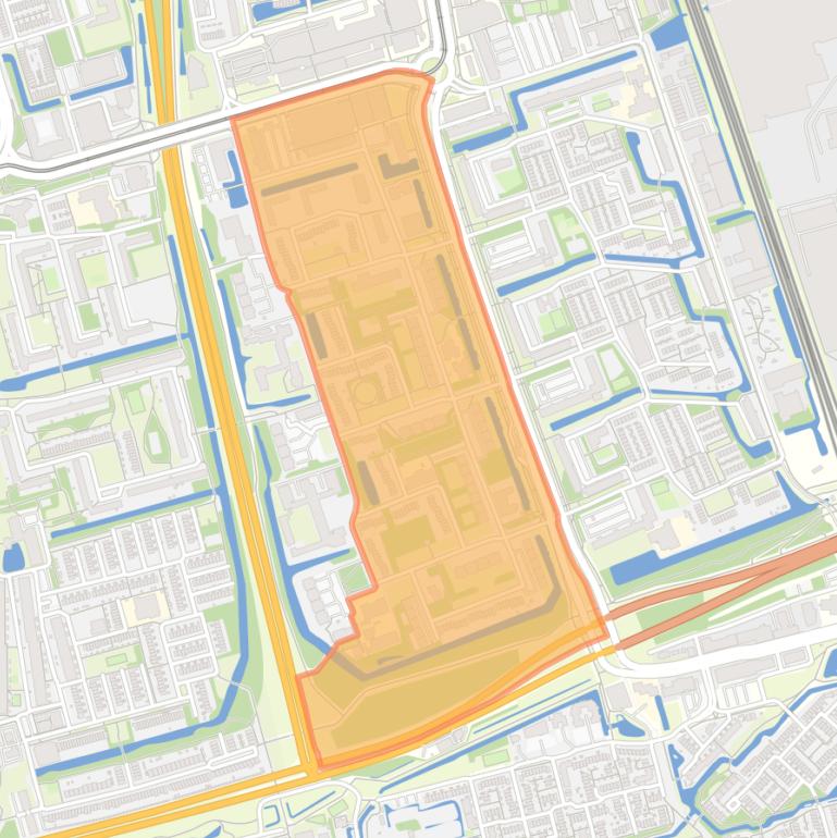 Kaart van de Roland Holstbuurt.