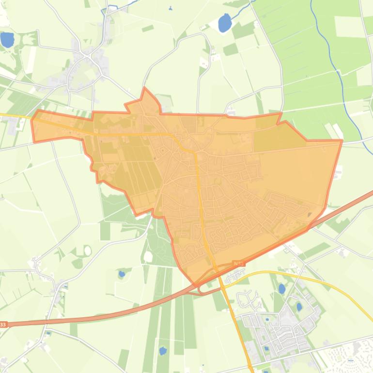 Kaart van de buurt Rolde.