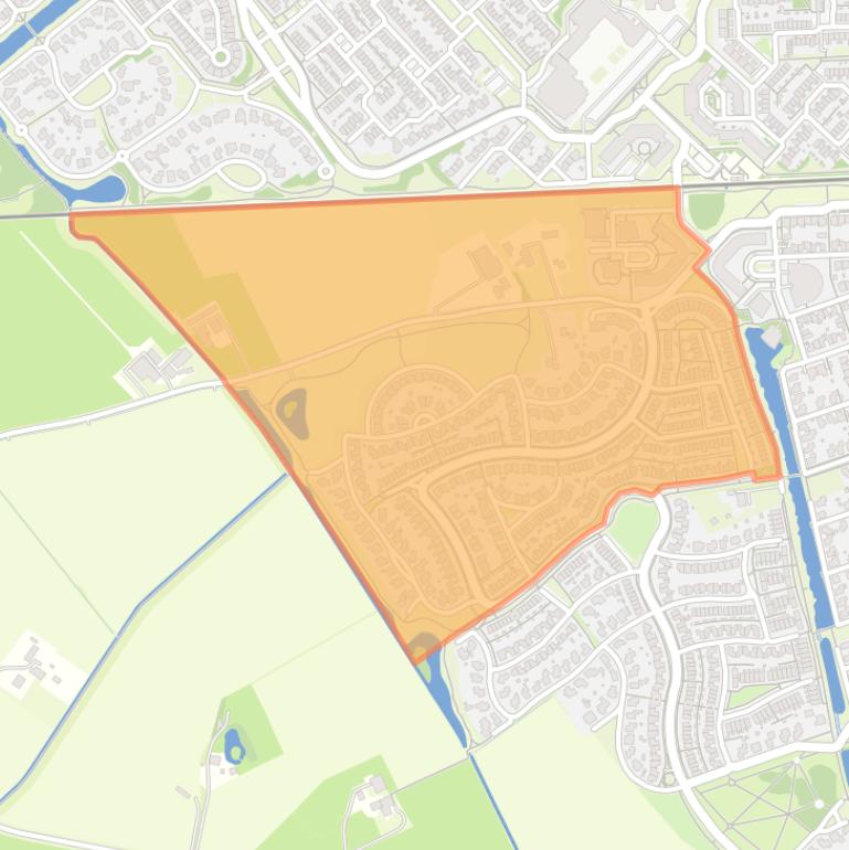 Kaart van de Romantische buurt - noord.