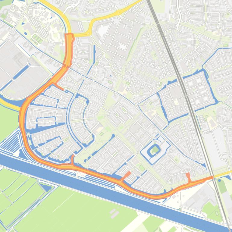 Kaart van de buurt Rondweg Zuid-West.