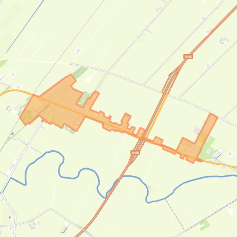 Kaart van de buurt Roodeschool.