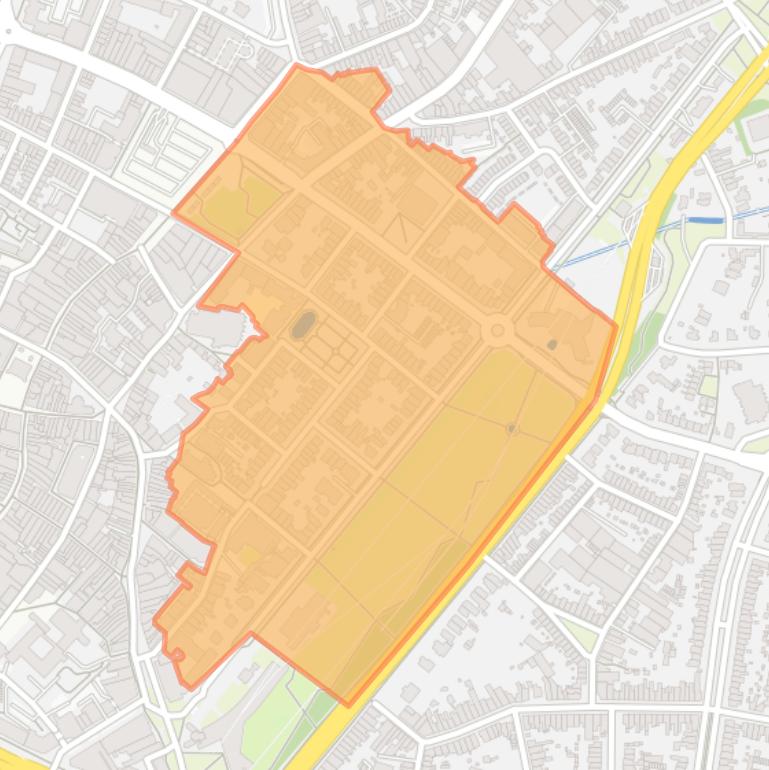 Kaart van de buurt Rosarium en omgeving.