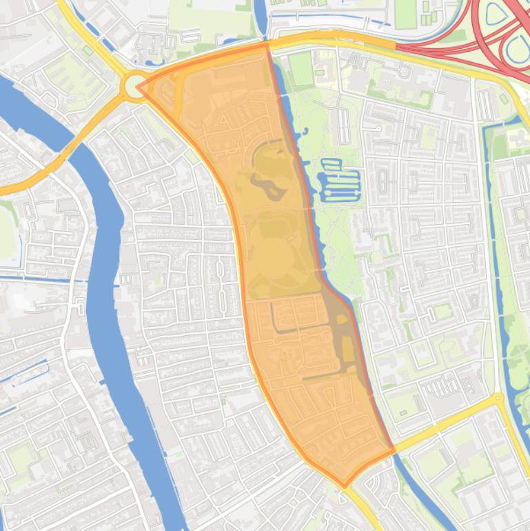 Kaart van de Rosmolenbuurt Oost.