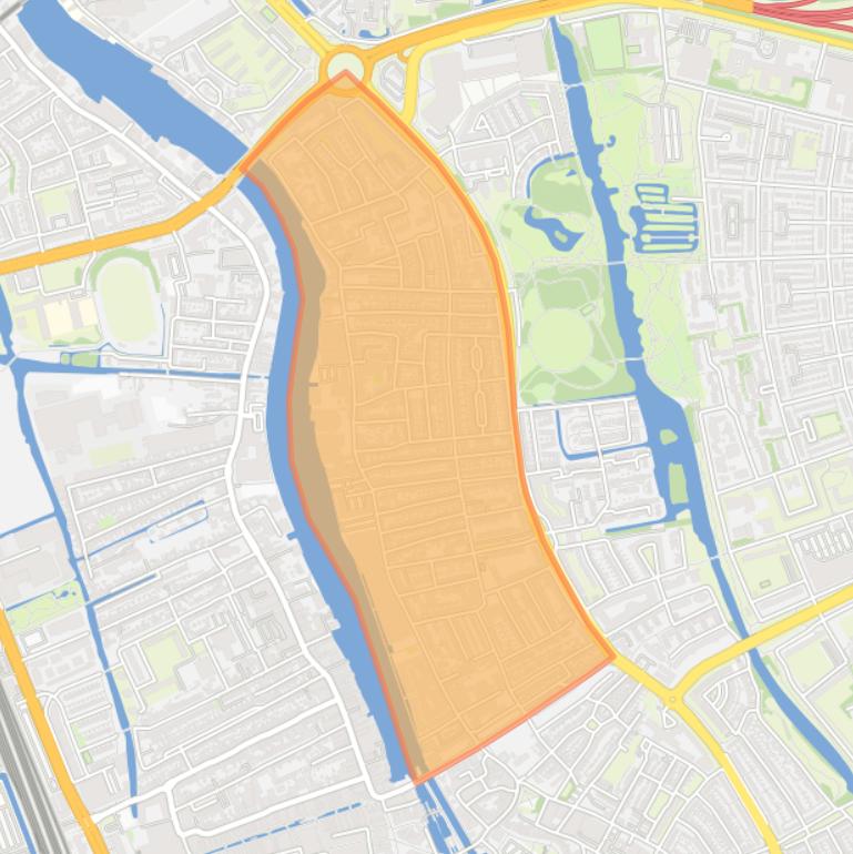 Kaart van de Rosmolenbuurt West.