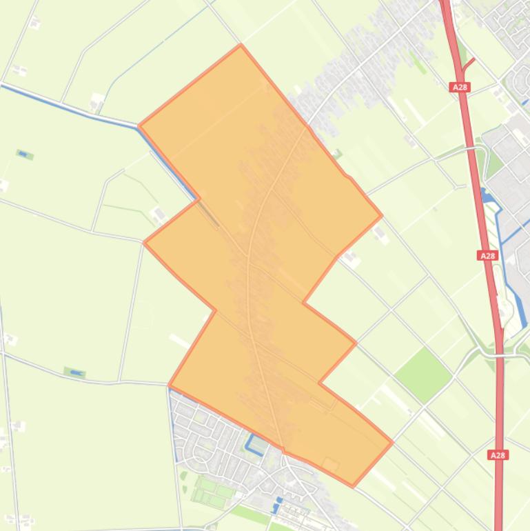 Kaart van de buurt Rouveen Streek-Noord.