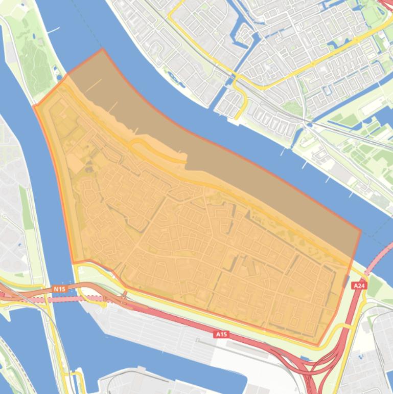 Kaart van de buurt Rozenburg.