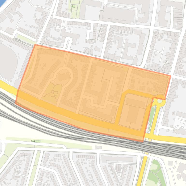 Kaart van de buurt Rozenhof en omgeving.