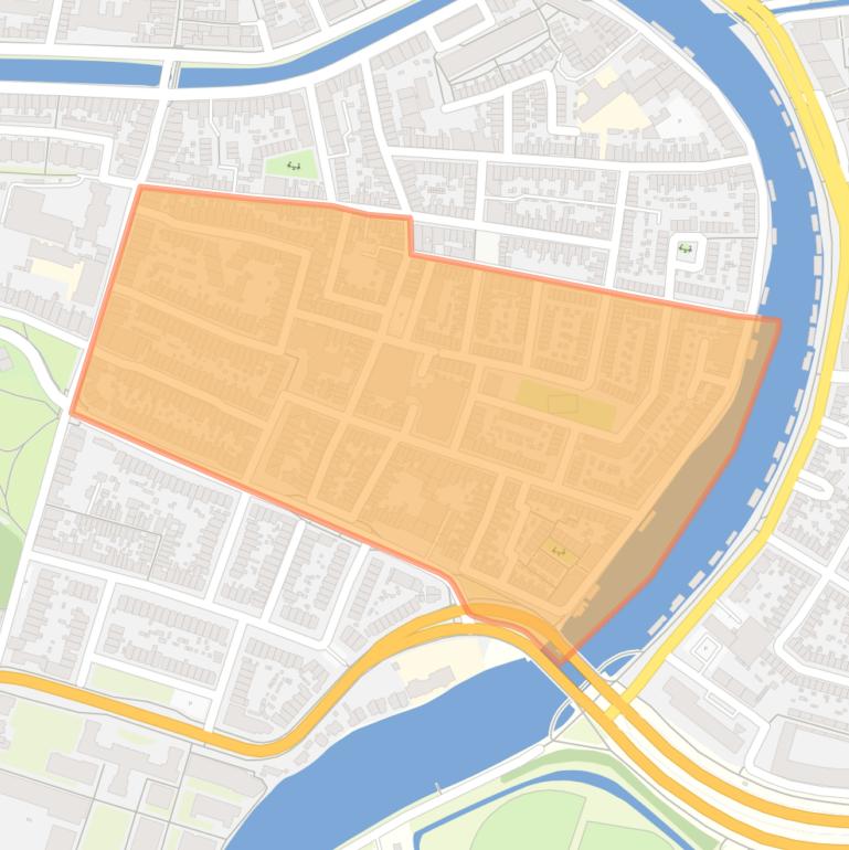 Kaart van de buurt Rozenprieel-zuid.