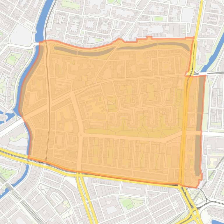 Kaart van de buurt Rubroek.