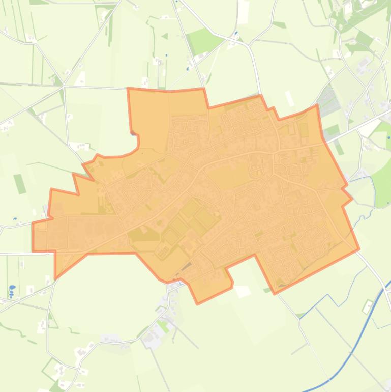 Kaart van de buurt Ruinen.