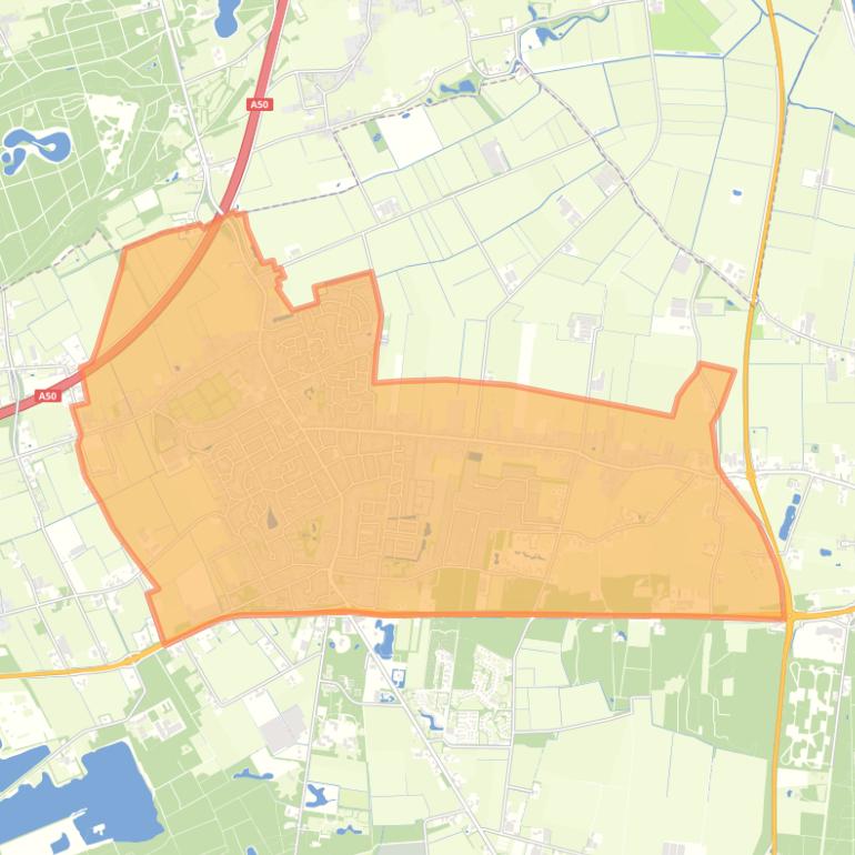 Kaart van de buurt Schaijk.