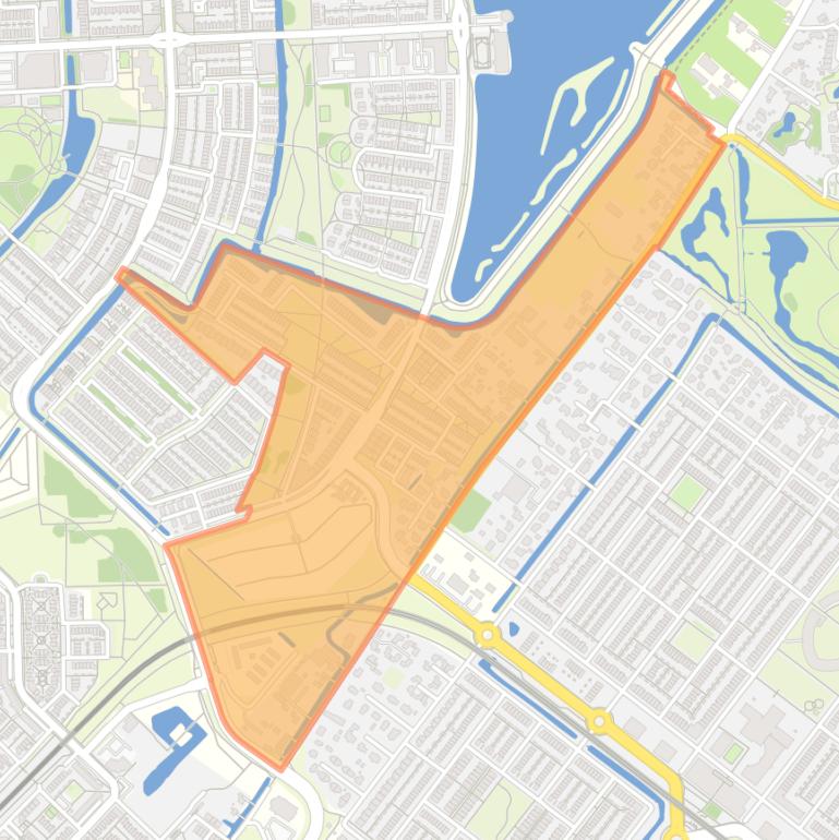 Kaart van de Schansenbuurt-Zuid.