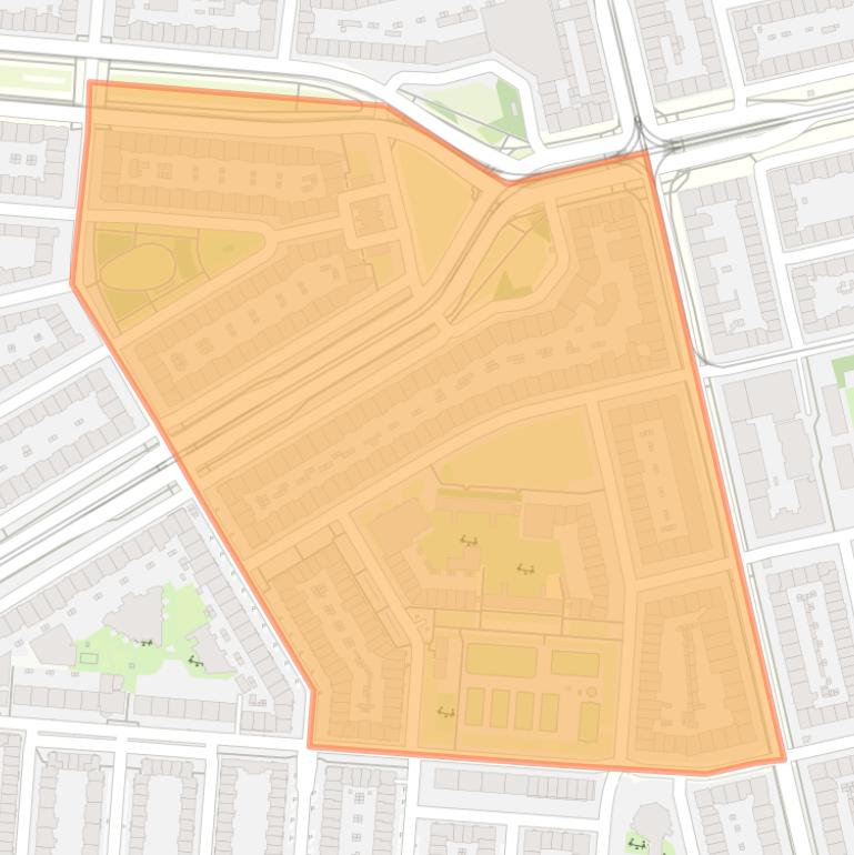 Kaart van de Scheldebuurt-Oost.