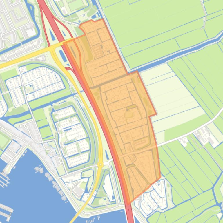 Kaart van de buurt Schellingwoude-Noord.