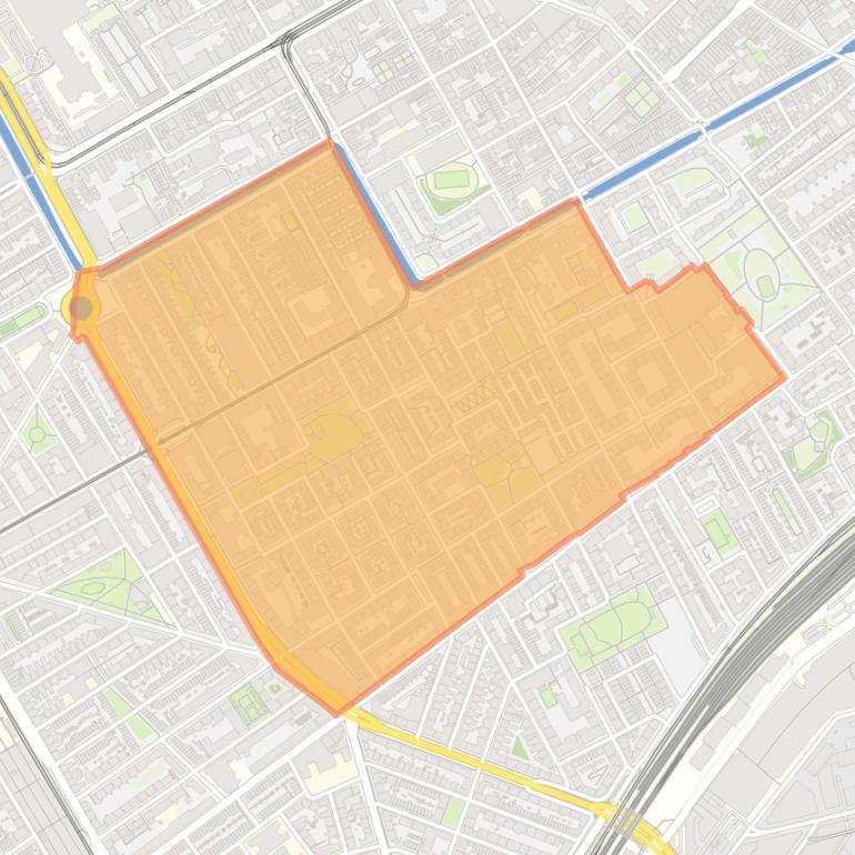 Kaart van de Schildersbuurt-Noord.