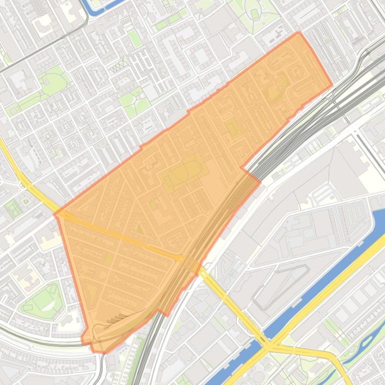 Kaart van de Schildersbuurt-Oost.