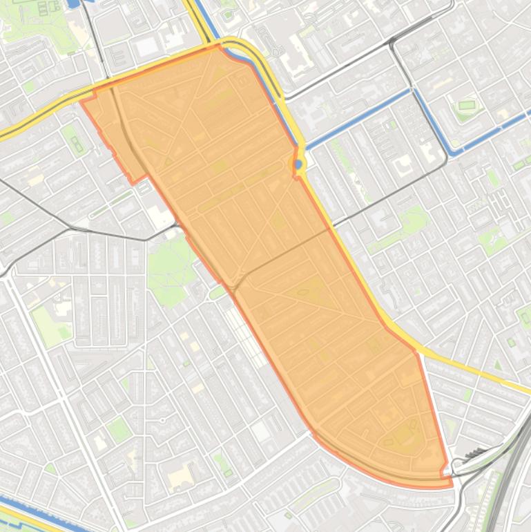 Kaart van de Schildersbuurt-West.