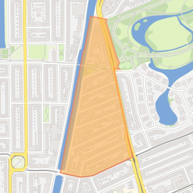 Kaart van de Schinkelbuurt-Noord.