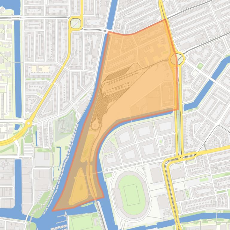 Kaart van de Schinkelbuurt-Zuid.