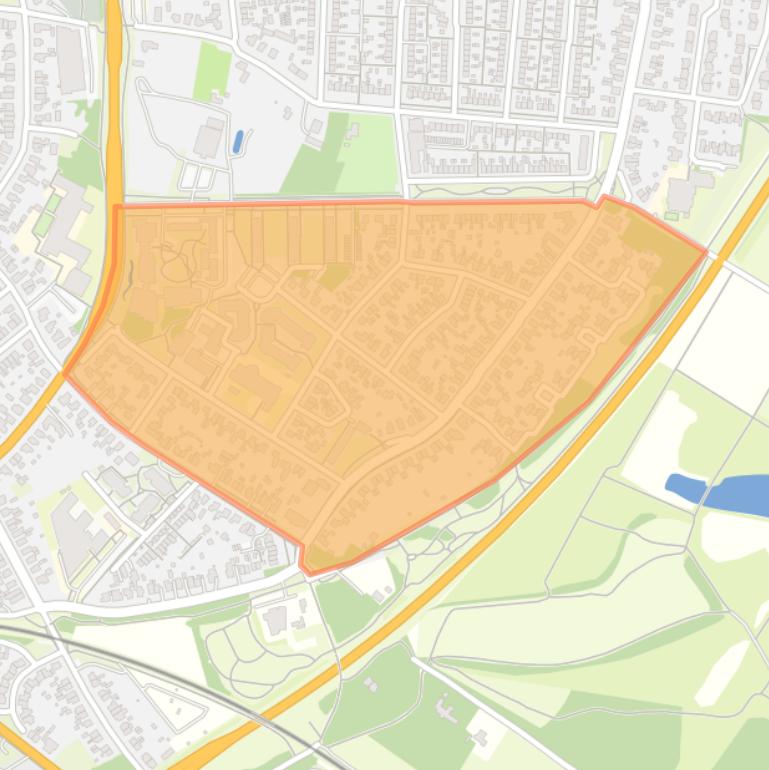 Kaart van de buurt Schöneveld - zuid.