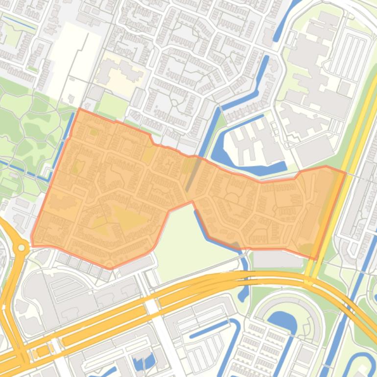 Kaart van de Schouwenbuurt-Noord.