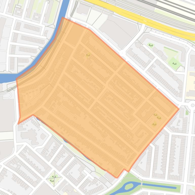 Kaart van de buurt Singelkwartier.