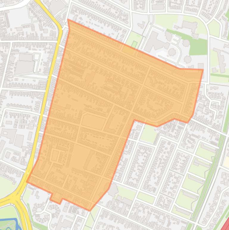 Kaart van de Sint Josephbuurt.