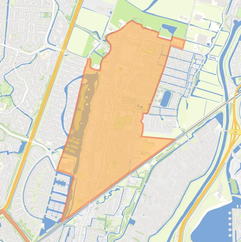 Kaart van de buurt Sint-Pancras kern.
