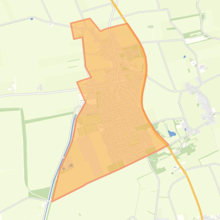 Kaart van de buurt Sleen.