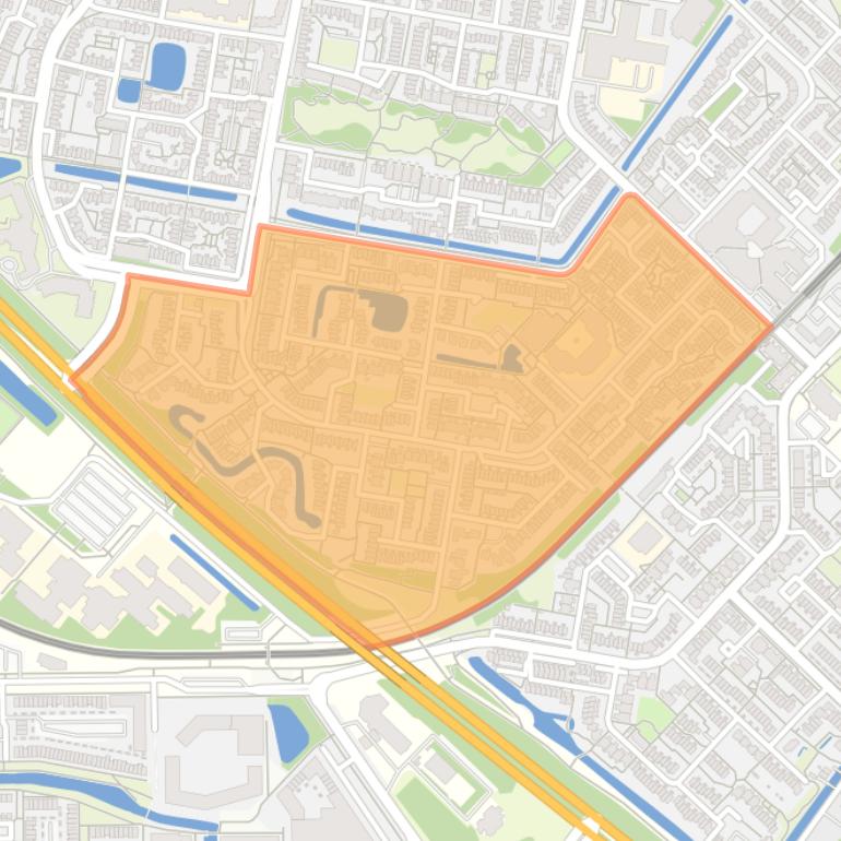 Kaart van de Slotenbuurt.