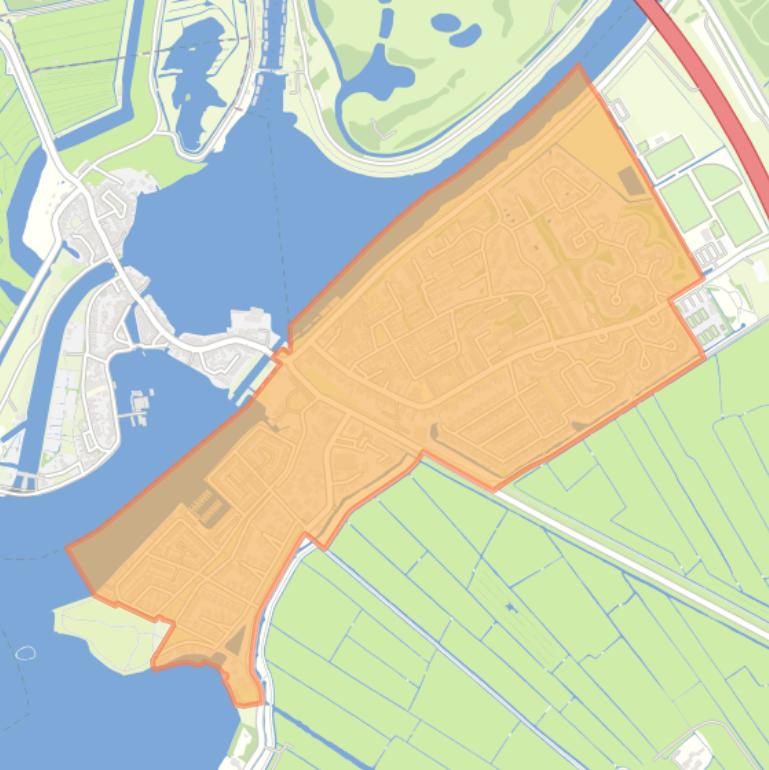 Kaart van de buurt Spaarndam.