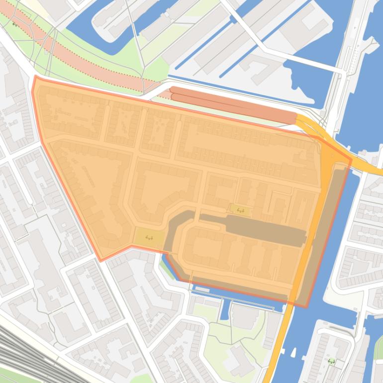 Kaart van de Spaarndammerbuurt-Noordoost.