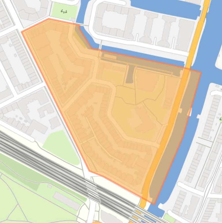 Kaart van de Spaarndammerbuurt-Zuidoost.