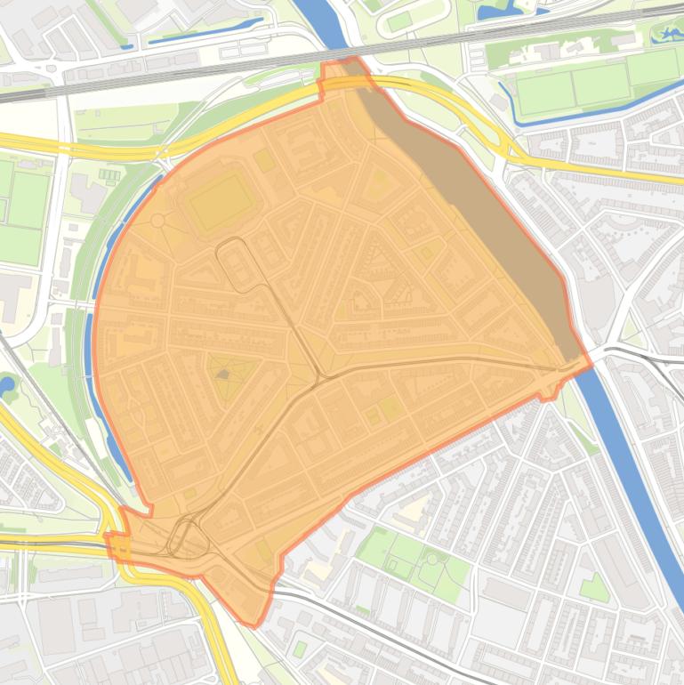 Kaart van de buurt Spangen.