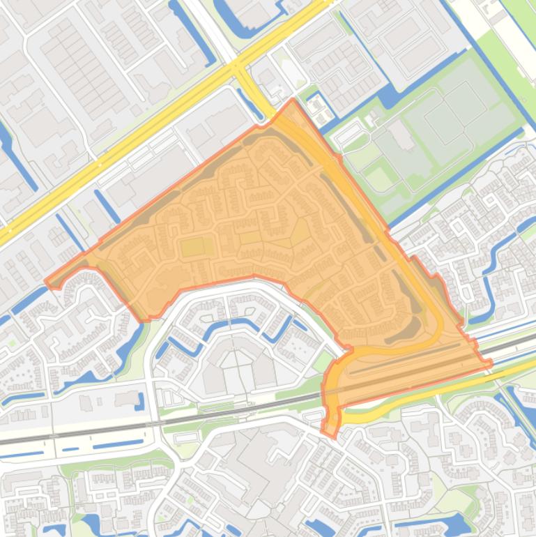 Kaart van de Sporenbuurt-oost.