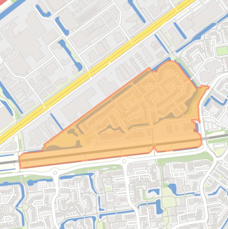 Kaart van de Sporenbuurt-west.