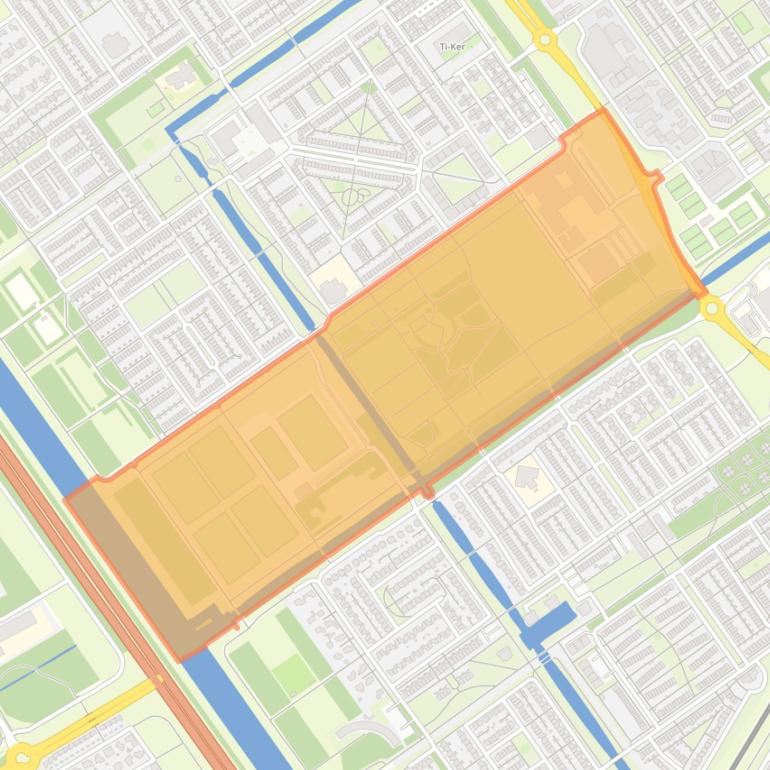 Kaart van de buurt Sportpark Polderkwartier en Polderpark.