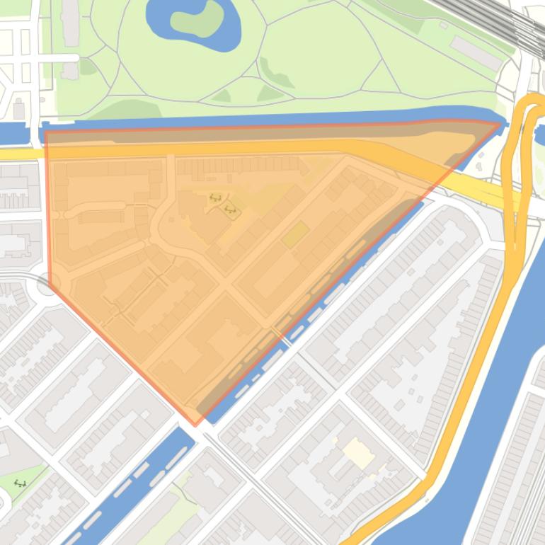 Kaart van de Staatsliedenbuurt-Noordoost.