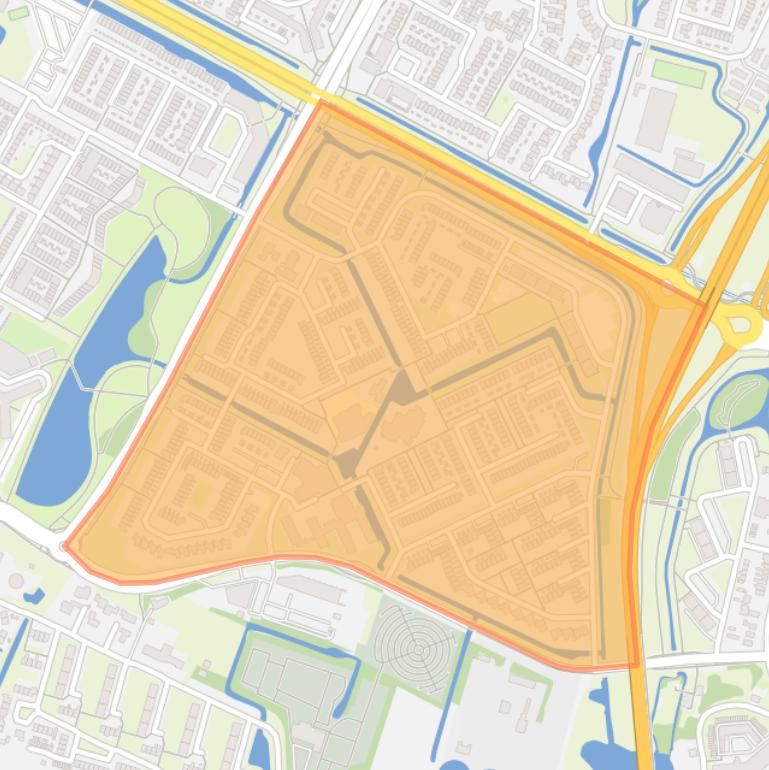 Kaart van de Staatsliedenbuurt.