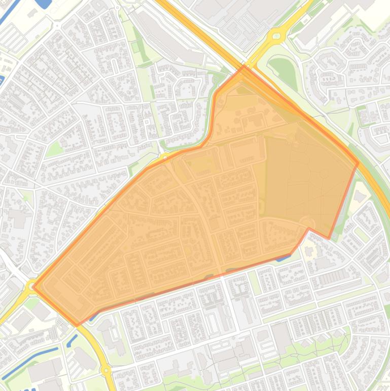 Kaart van de buurt Stadsdennen Noord.