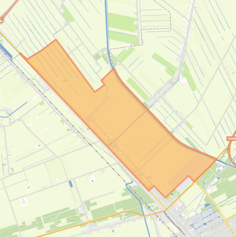 Kaart van de buurt Stadskanaal Noord.