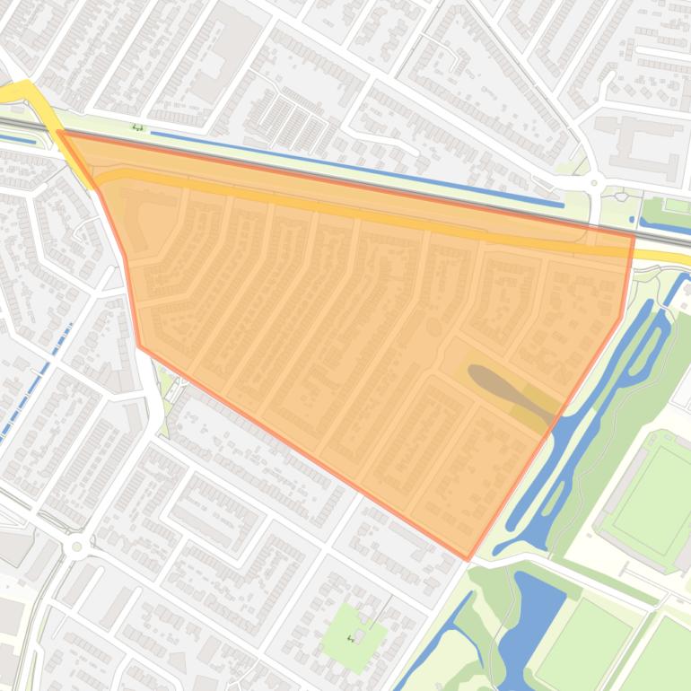 Kaart van de buurt Standhasenstraat en omgeving.