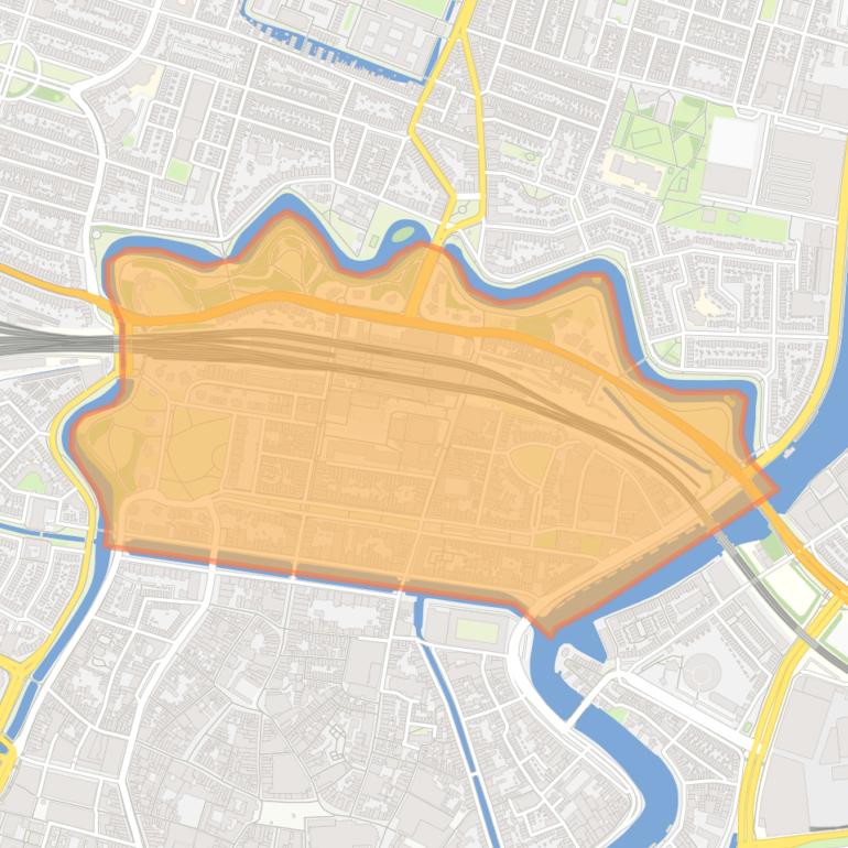 Kaart van de Stationsbuurt.