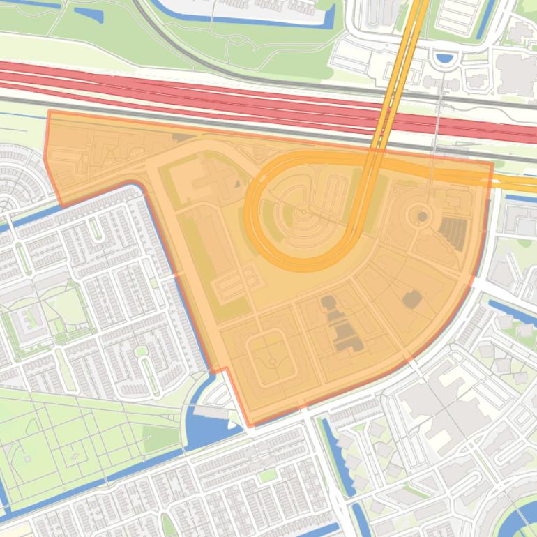 Kaart van de Stationsbuurt-Zuid.