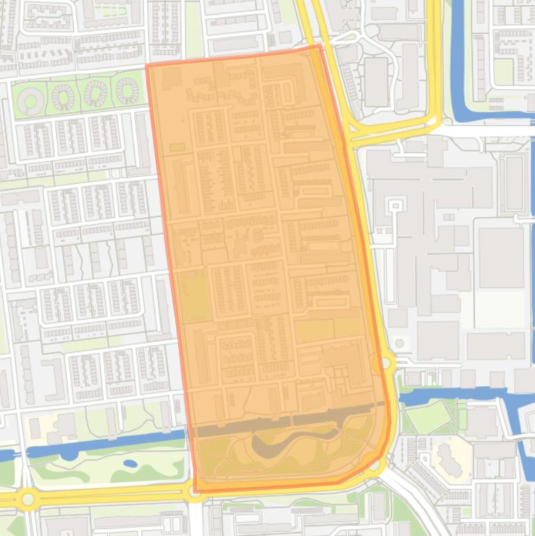 Kaart van de Stedenbuurt-oost.