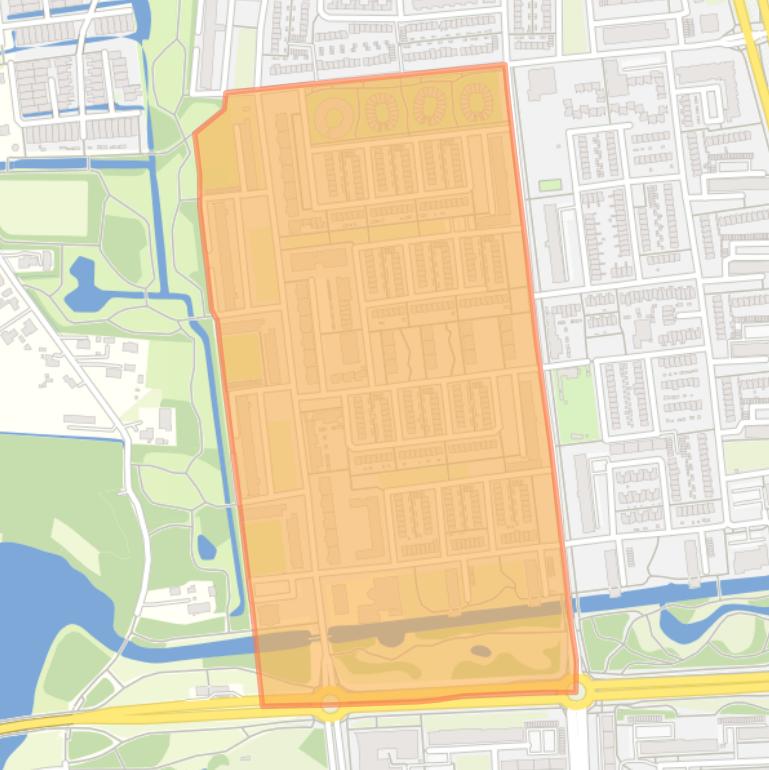 Kaart van de Stedenbuurt-west.