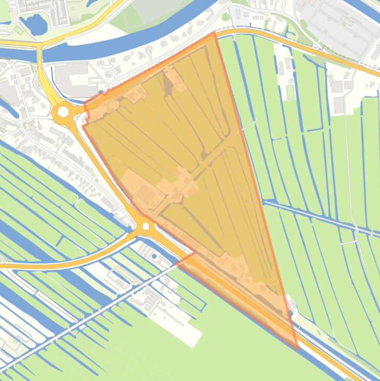 Kaart van de buurt Stolwijkersluis (gedeeltelijk).