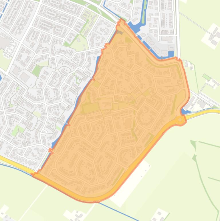 Kaart van de buurt Strijland-oost.